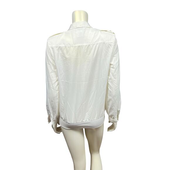 Sheridan Square 80s White Casual Blouse - Size 8, Good Condition - Picture 3 of 10